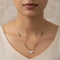 Heart Shape AD Diamond Mangalsutra