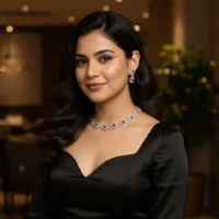 Luxury Ruby American Diamond Necklace Set