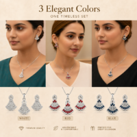 Elegant AD Stone Pendant Set